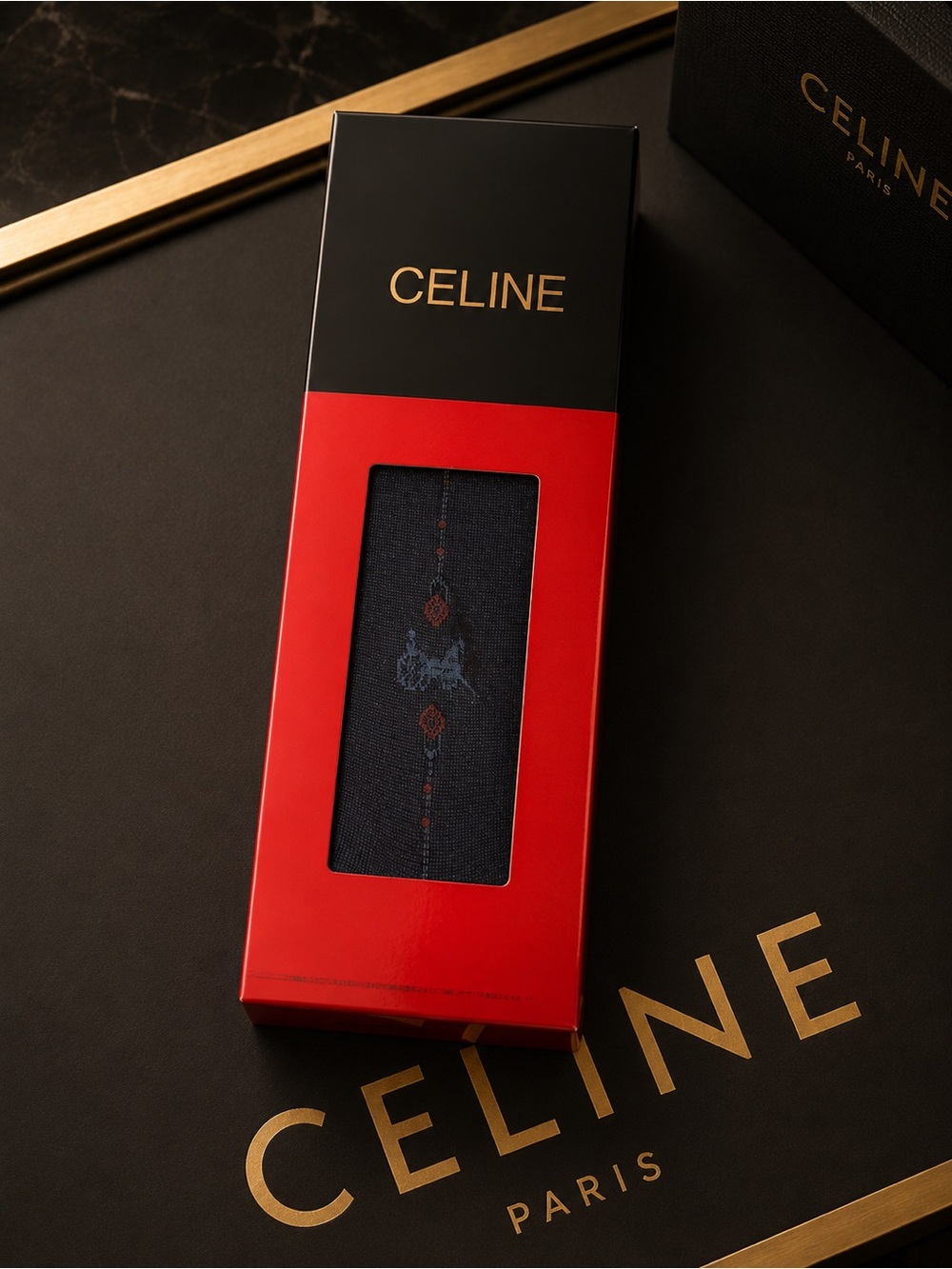 Celine Dark Navy Blue Dress Socks
